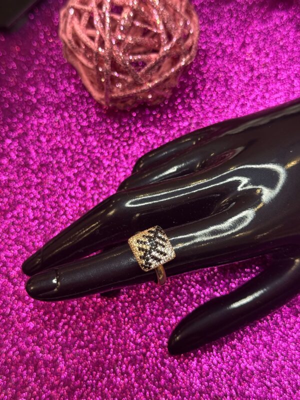Black & Gold Crystal Statement Ring