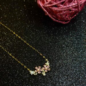 Delicate Pink Floral Necklace