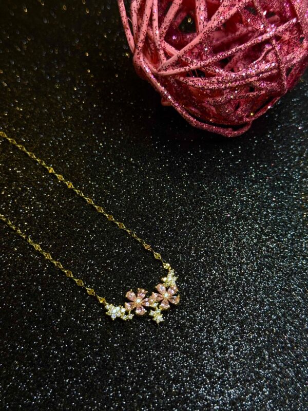 Delicate Pink Floral Necklace