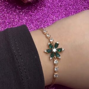 Emerald Blossom Crystal Bracelet