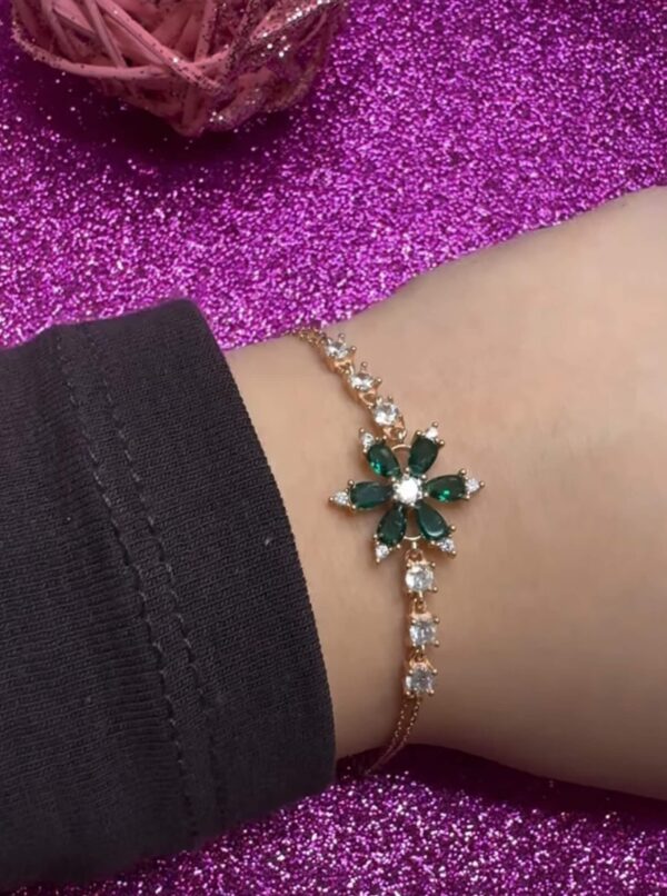 Emerald Blossom Crystal Bracelet