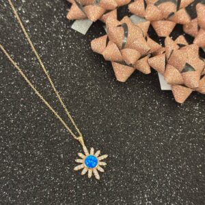 Radiant Sunflower Silver Necklace