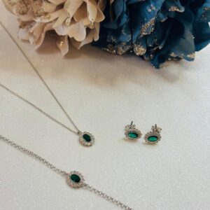 Green stone elegant set